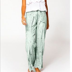 YFB Geneva Eyelet Split pants tie dye tie waist